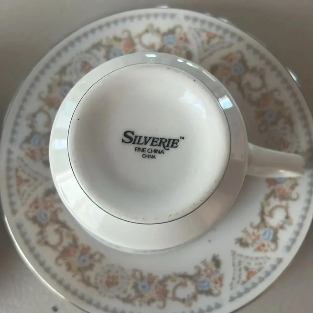 Vintage SILVERIE fine China cup and saucer 2pc set